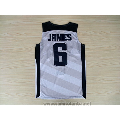Camiseta USA 2012 Lebron James #6 Blanco